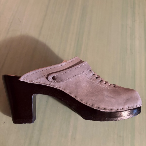 NEW Womens Sven No. 6 High Heel Light Blue Gray Suede Buckle Clogs 39 8.5 / 9 - Picture 9 of 11